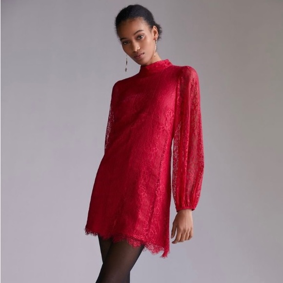 Anthropologie Dresses & Skirts - Maeve Open-Back Lace Mini Dress